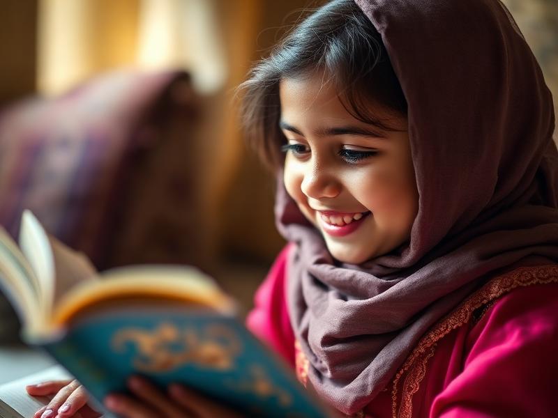 Young girl reading